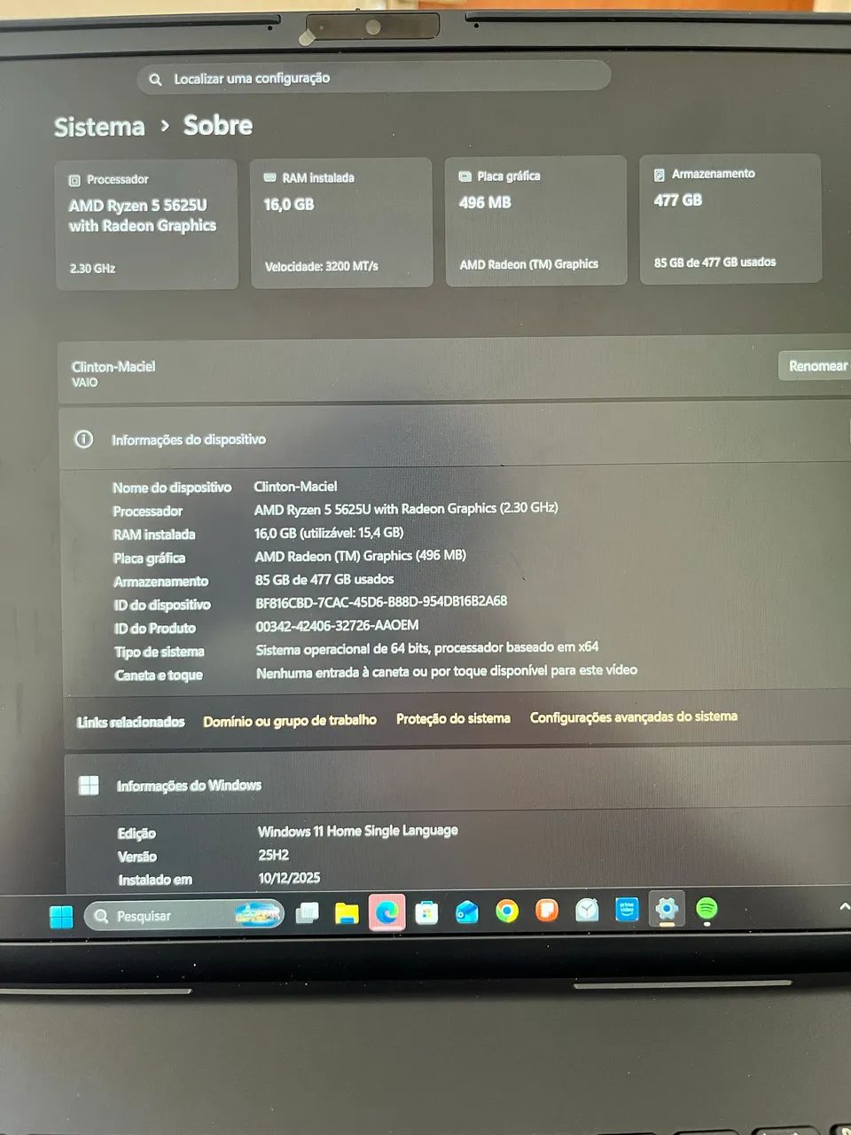 Notebook VAIO 16 RAM 512 GB - Foto 3
