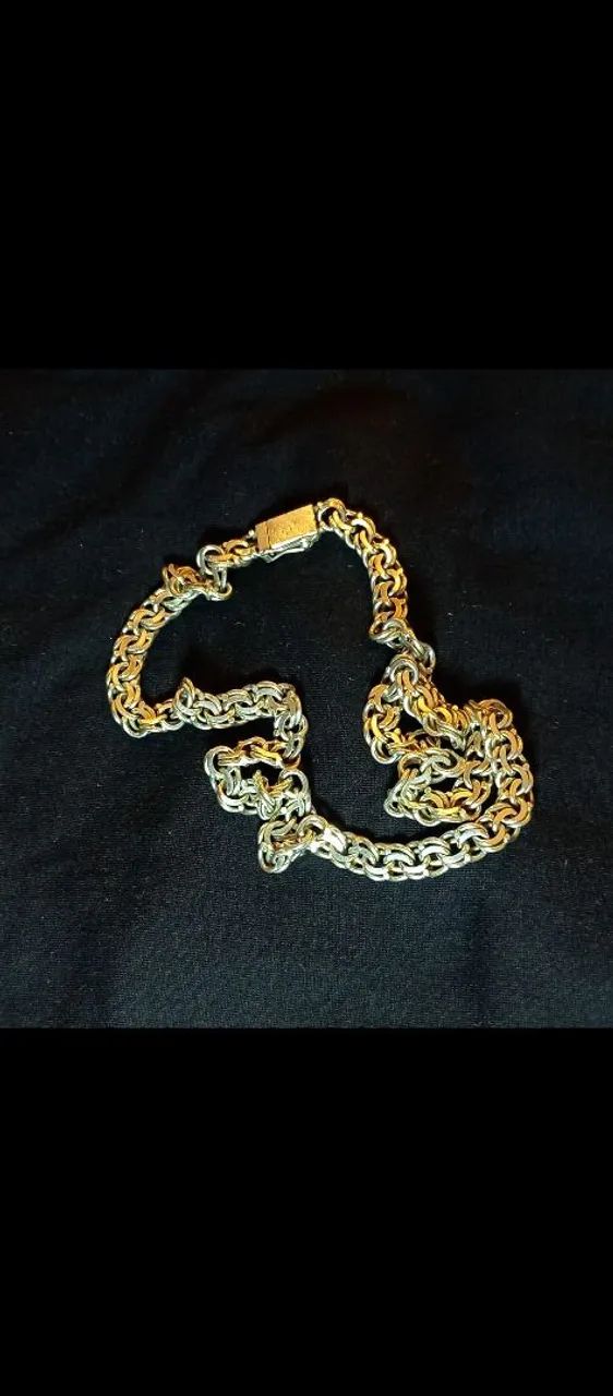 Corrente de Prata maciça 925 com banho em ouro vermeil 18k  - Foto 2