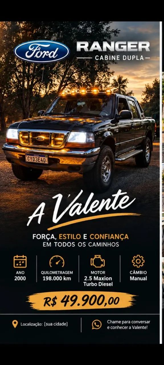 Ford Ranger XLT 2.5 4X4 CD Diesel 2000