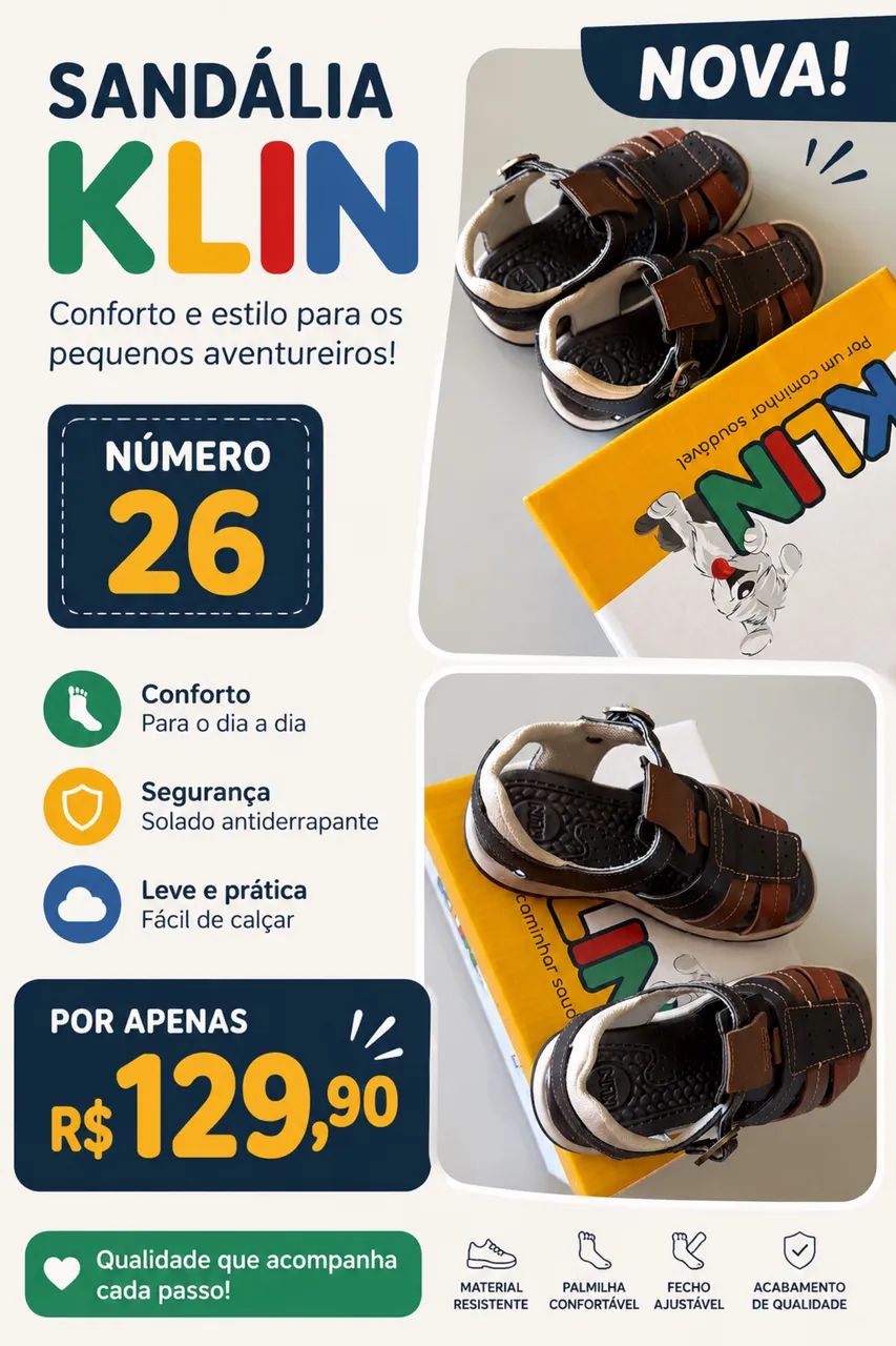 Sandália infantil nova número 26