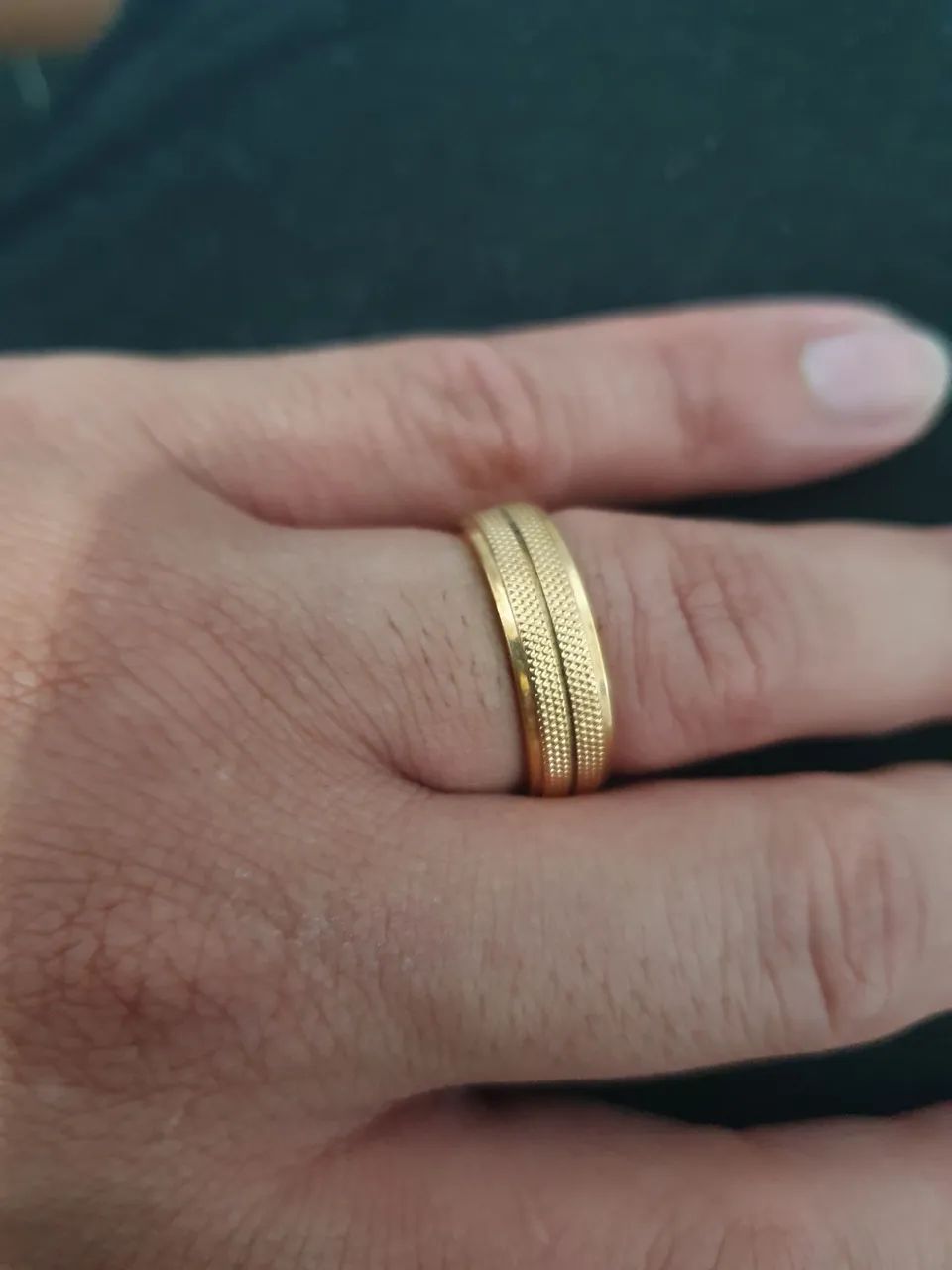 Anel foleado a ouro 18k n22 