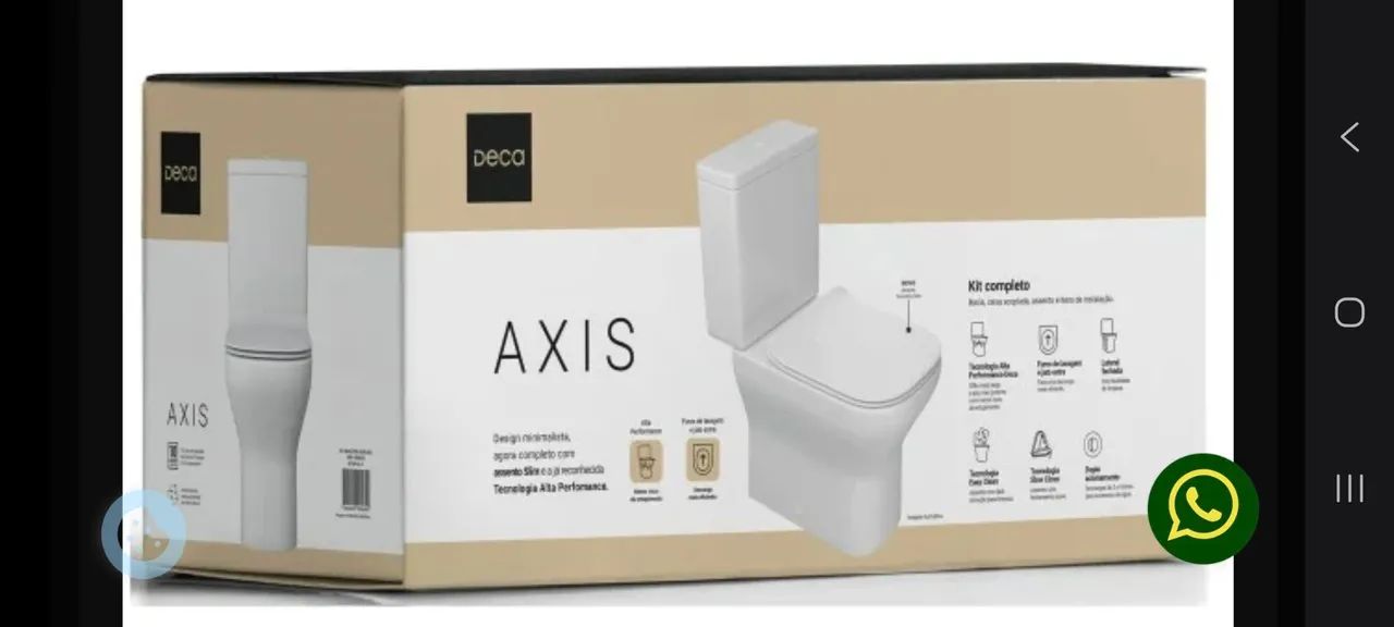 Kit Bacia acoplada Deca Axis