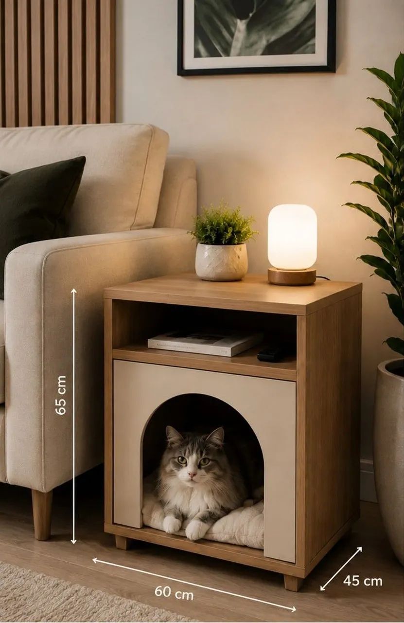 Mesa Lateral com Toca para Pet's | Móvel Pet MDF - Foto 2