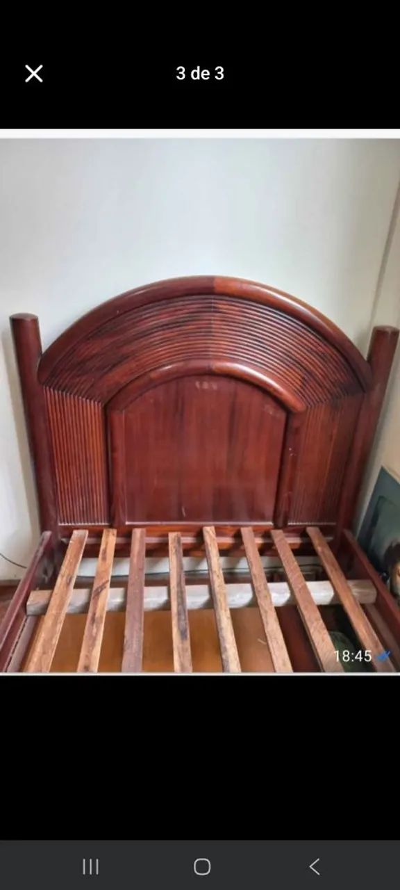 Cama de solteiro, madeira maciça  - Foto 2