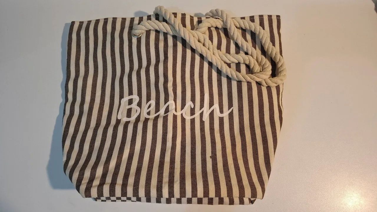 Bolsa de Praia Listrada Alças Trançadas