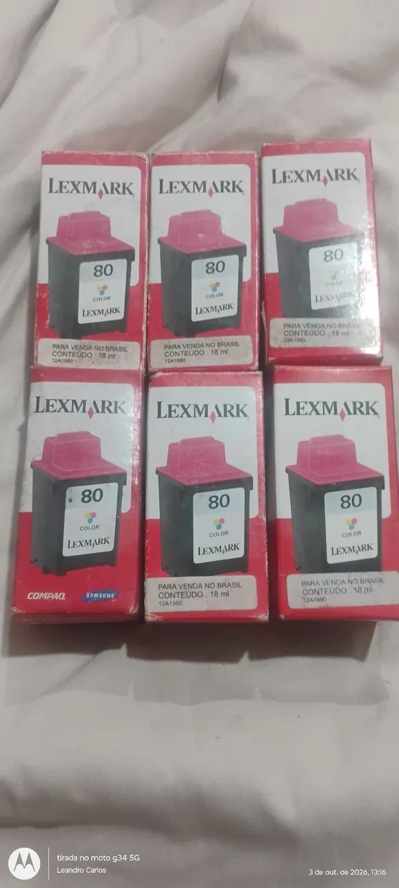 Kit 6 cartuchos marca Lexmark 18ml