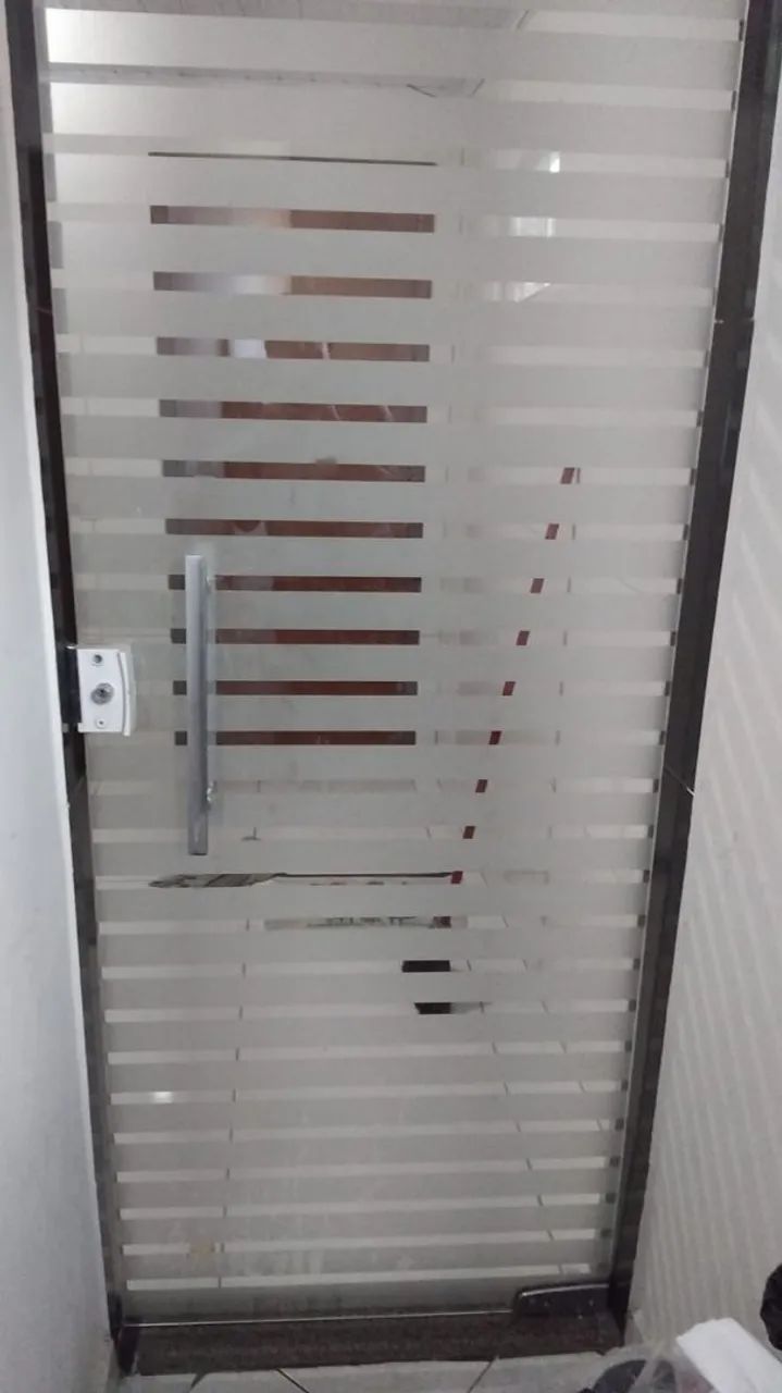 Porta de vidro jateado 