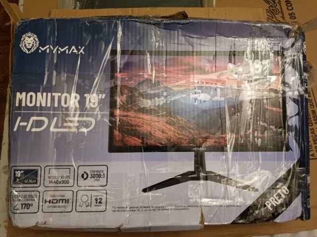 Monitor 19' Polegadas Hd Led 60hz Hdmi Vga 3.6ms Preto Mymax - Foto 5