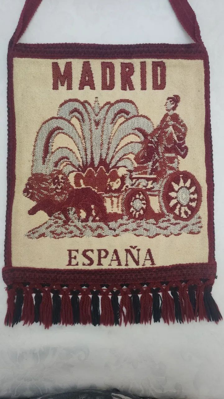 Bolsa de lã vintage Madrid Espanha - Foto 3