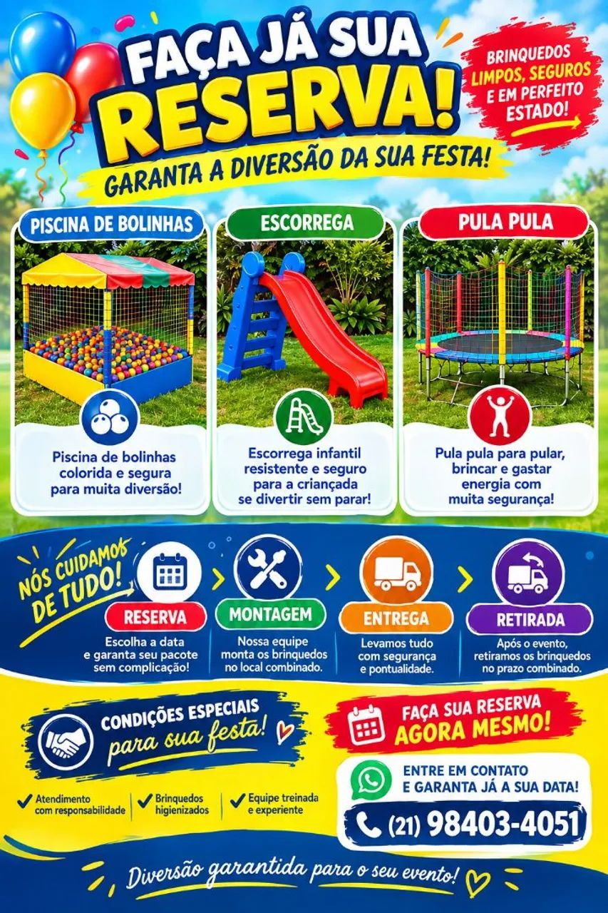 Aluguel pula pula e piscina de bolinhas Niterói 