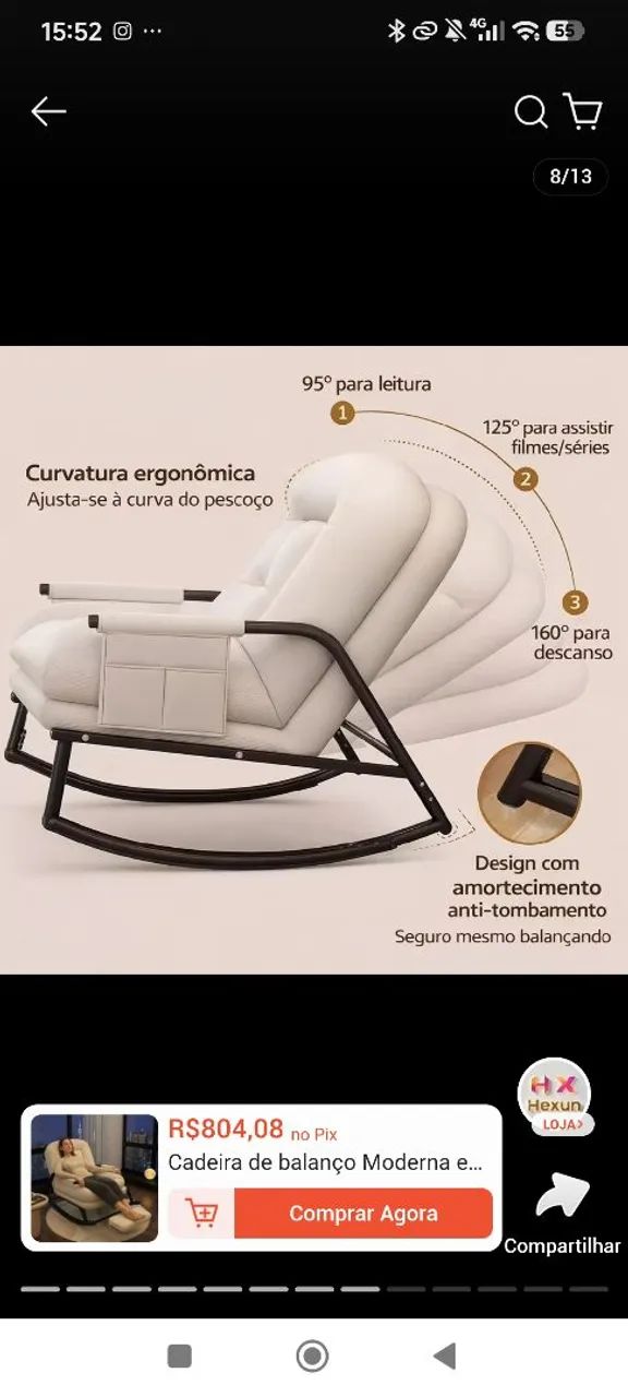 Cadeira de balanço moderna - Foto 5