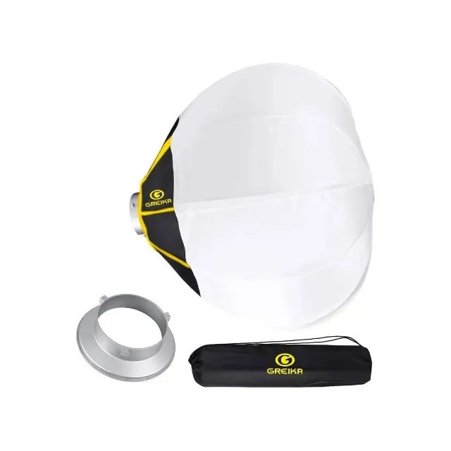 Difusor Globo Lanterna Greika Softbox Branco 45cm - Foto 3