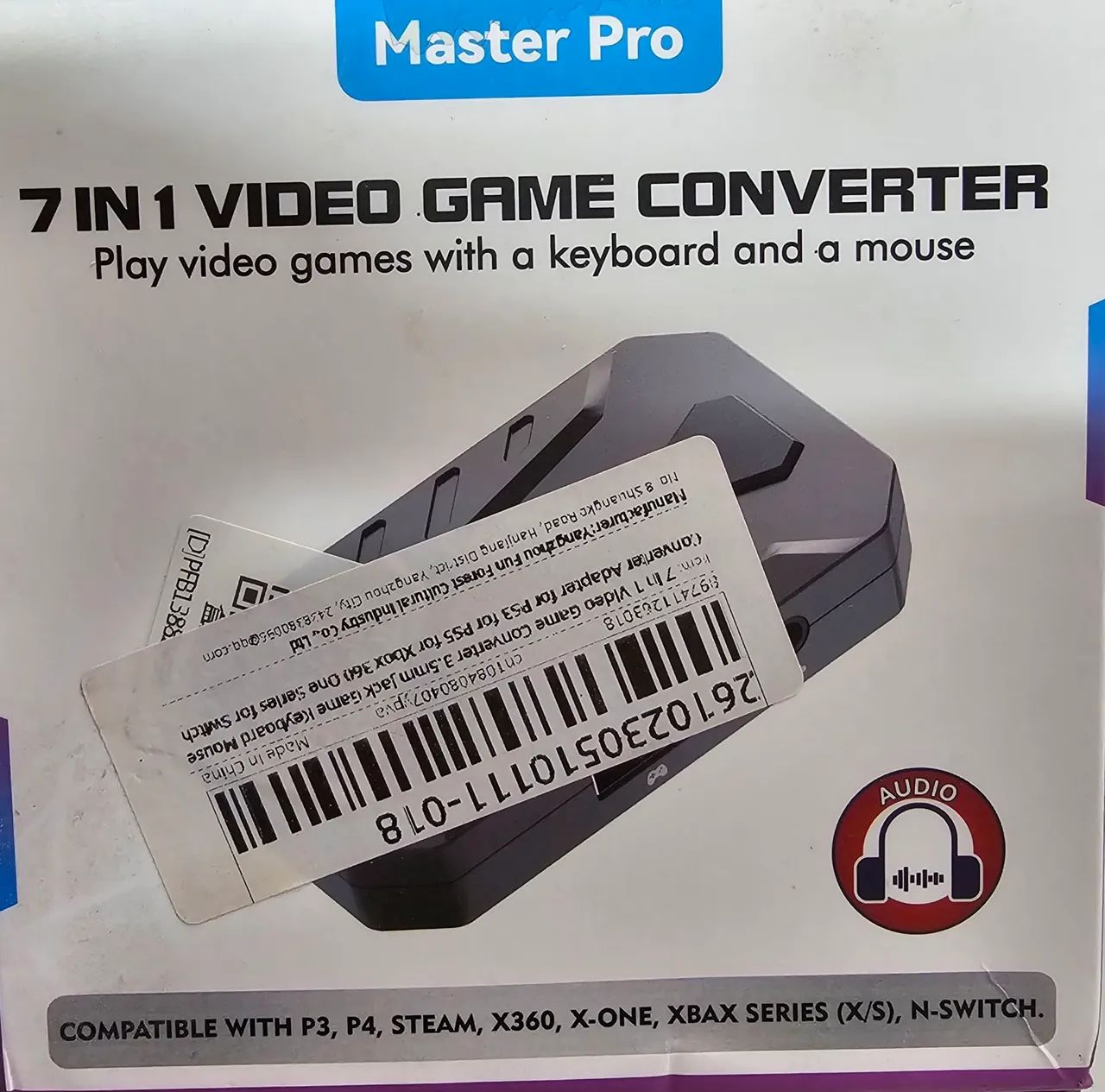 Adaptador Teclado e Mouse para PS4, Xbox, Switch e PS3 - Master Pro 7 em 1