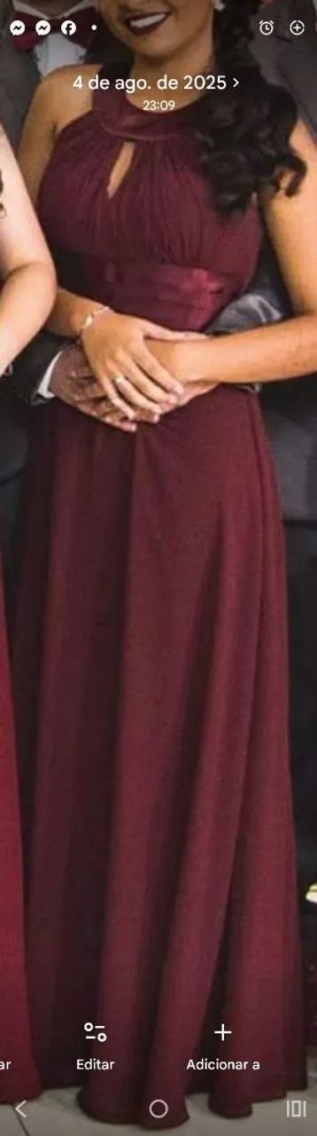 Vestido Longo Cor Marsala - Foto 4
