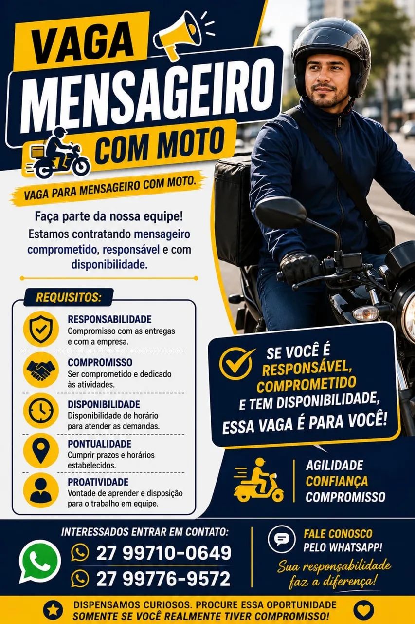 Preciso de motoboy com moto 