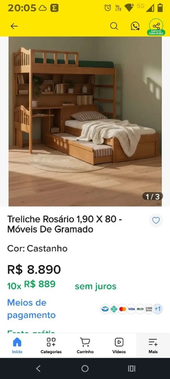 Treliche madeira maciça Imbuia 