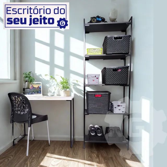 Mesa Multiuso NOVA Escrivaninha Estilo Industrial para Notebook Computador escritório birô - Foto 2