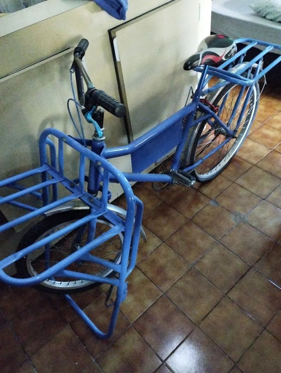 Bicicleta cargueira azul - Foto 2