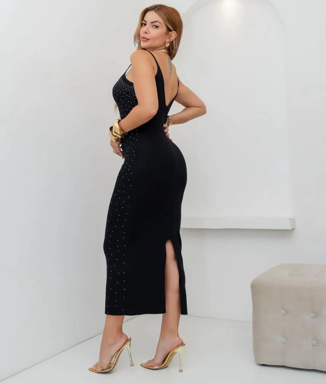 Vestido modal pedrarias. - Foto 4