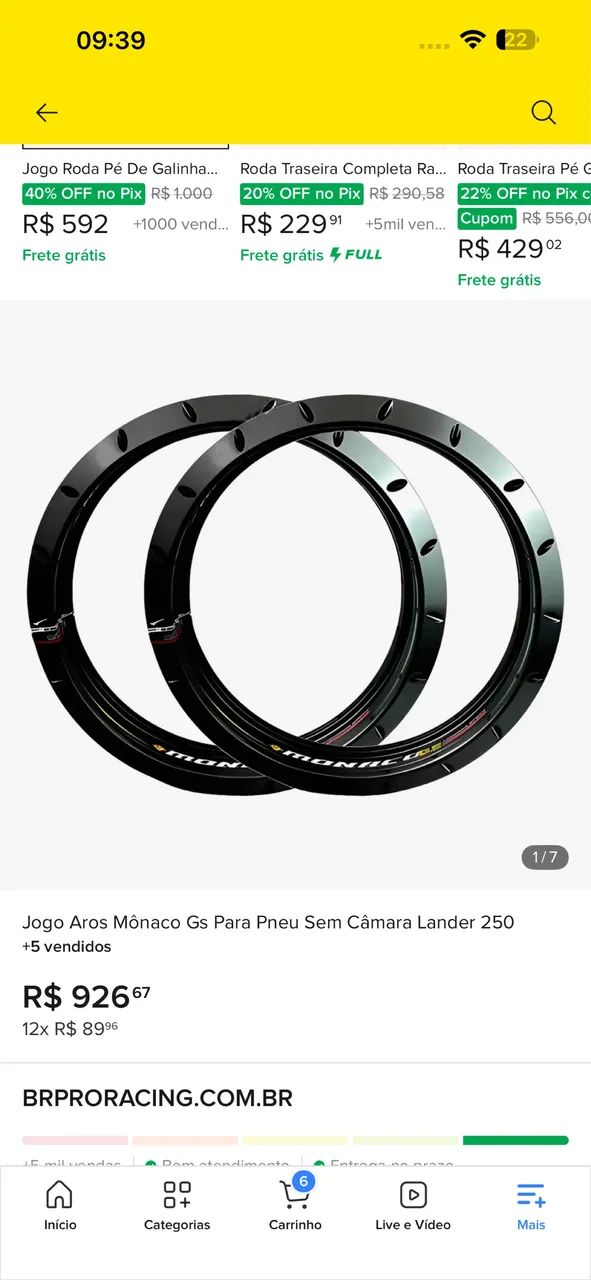 Vendo rodas pneu sem câmera para lander