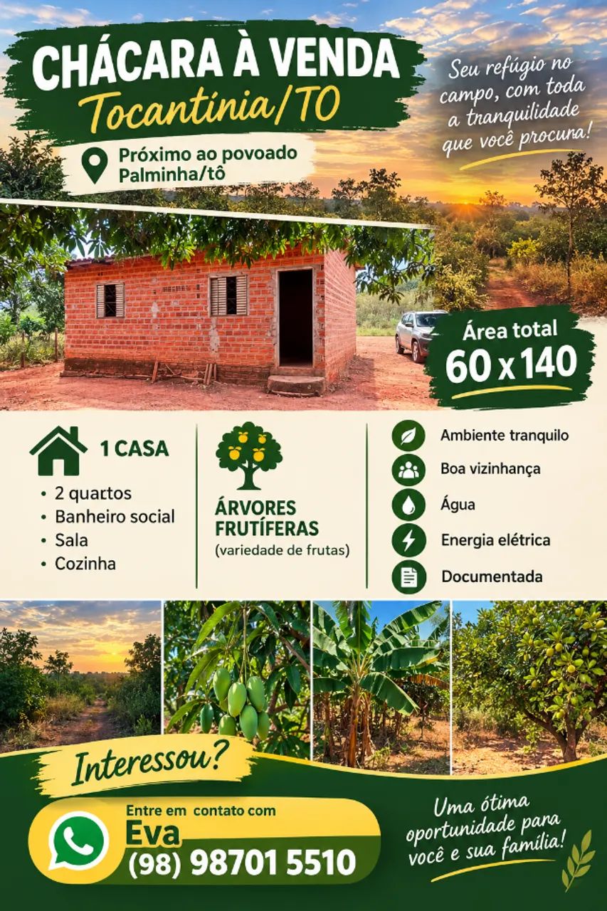 CHÁCARA À VENDA - TOCANTÍNIA/TO 60x140 - Foto 3