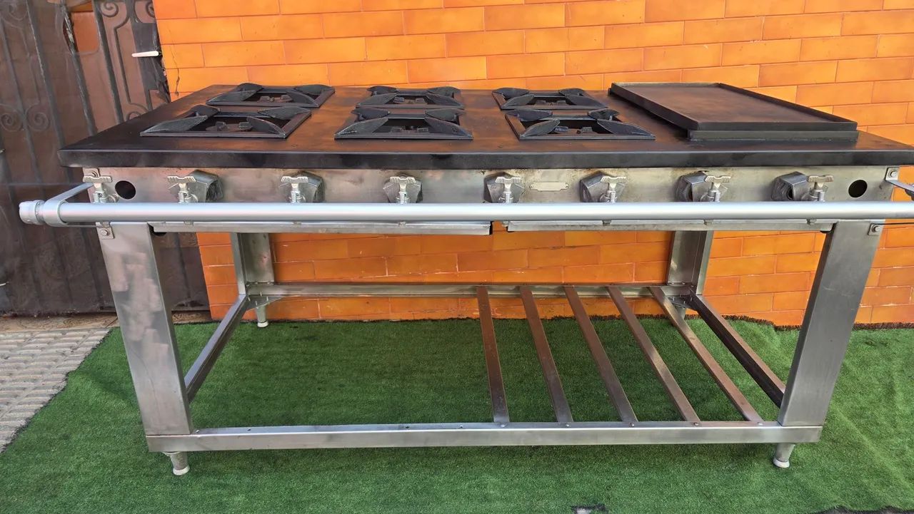 Fogao industrial inox 6 bocas chapa 