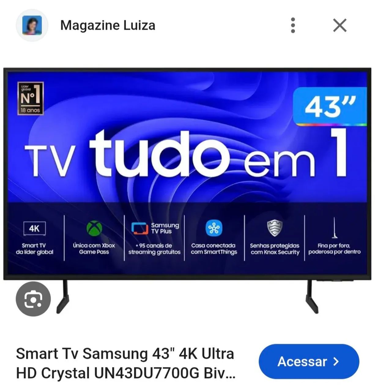 TV SAMSUNG LED ULTRA HD 4K SMART WI-FI 43 POLEGADAS  - Foto 2