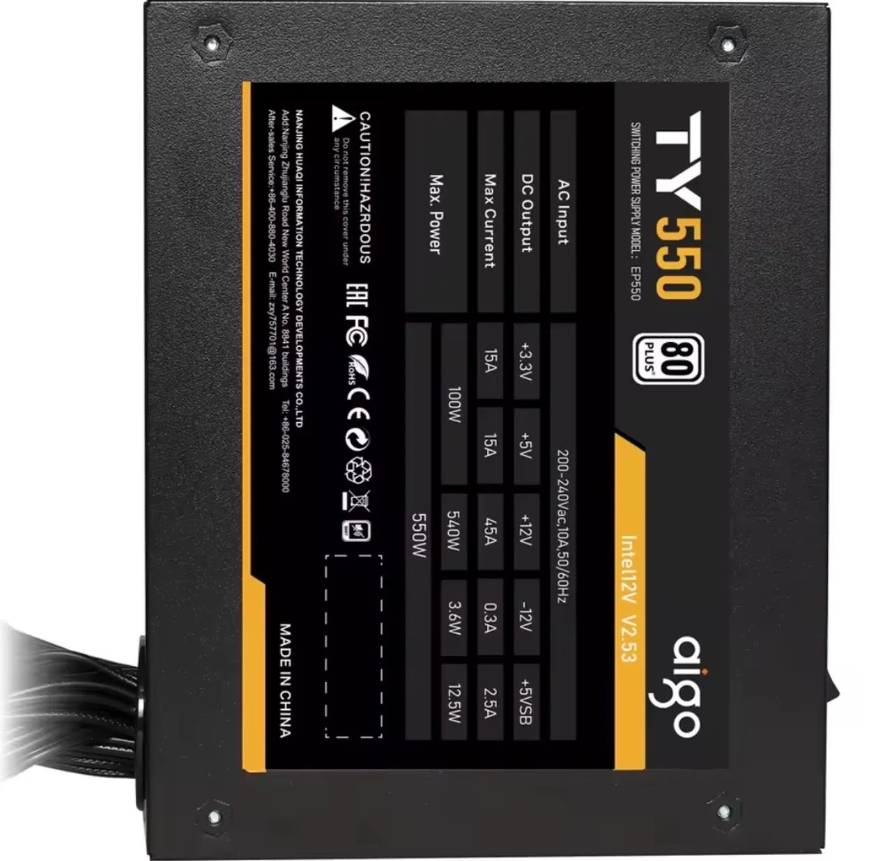 Fonte Aigo TY550 550W 80 Plus (Nova) - Foto 3
