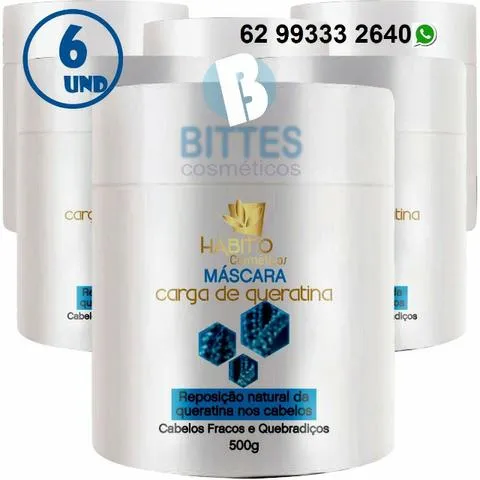 Máscara de Tratamento 500 ml Carga de Queratina no Atacado Hábito Comésticos