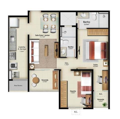 Apartamento para venda em vitória, jardim camburi, 2 dormitórios, 1 suíte, 1 banheiro, 1 v - Foto 13