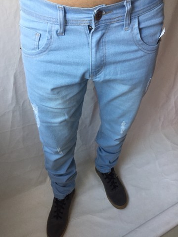 Calça masculina jeans com elastano - Foto 4
