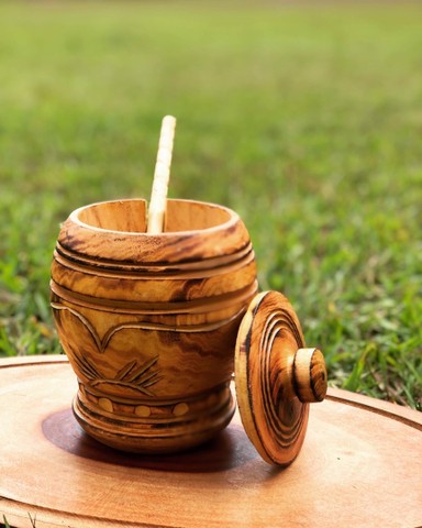 Farinheira de madeira rústica com colher ( 1 l )  - Foto 6