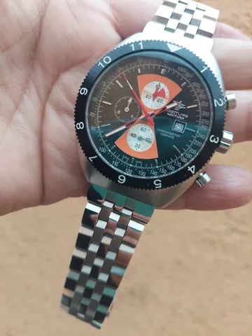 Relogio Breitling Navitimer Preto Vermelho 46mm Pulseira Aço
