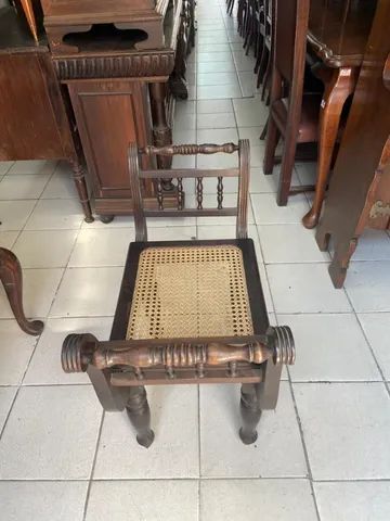  Cadeira Marquesa Em Imbuia Com Assento Em Palha Sintética - Foto 4