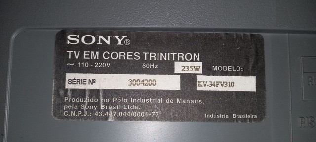 TV Sony Triniton 34 polegadas com defeito leia a descrição - Foto 2