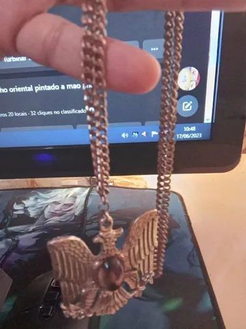 Antigo Colar com uma águia como broche em aço - Foto 2