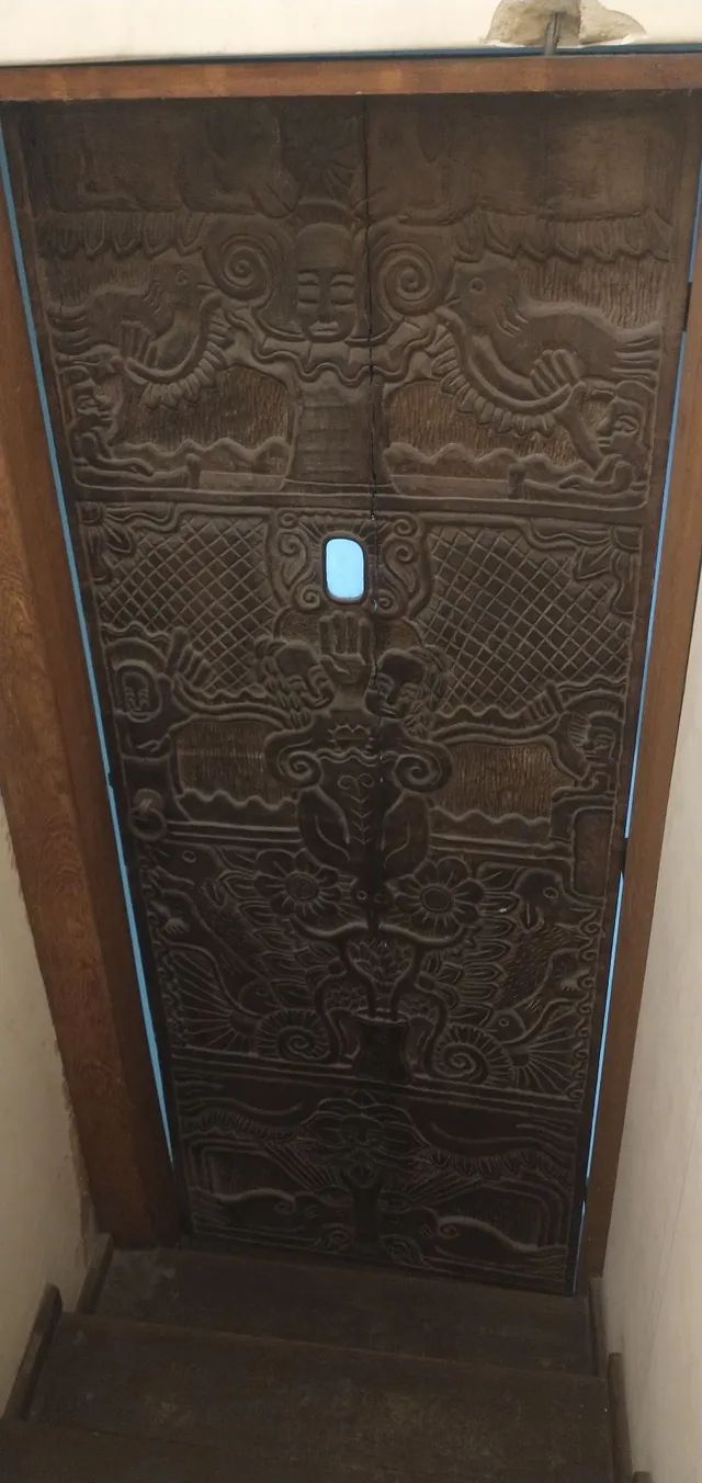 Porta entalhada Madeira maciça fazenda de Olinda de 1970 - Foto 3