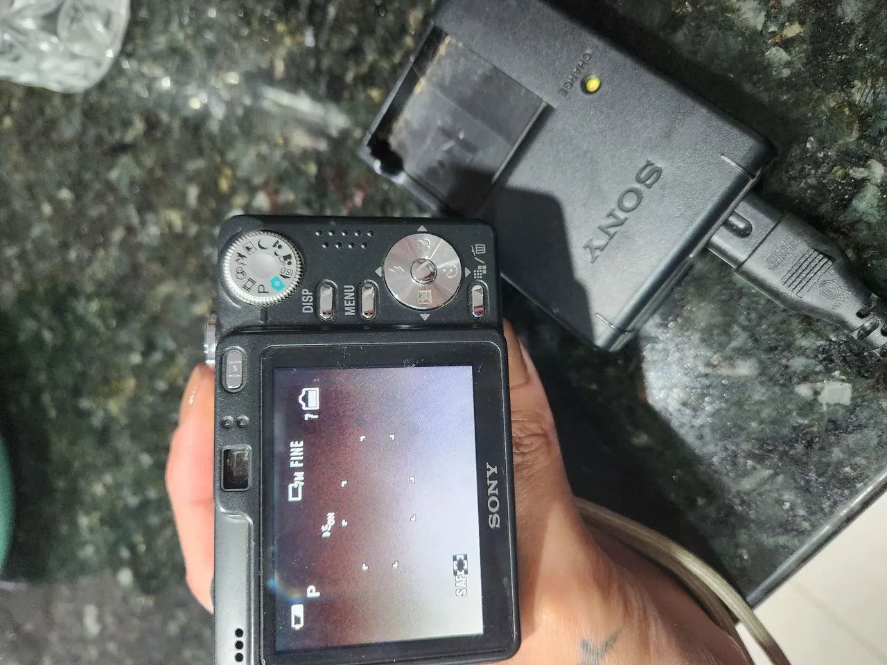 Câmera preta cobertura shot sony
