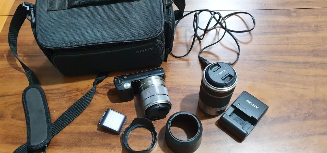 Camera sony nex 5 + lente 55-210