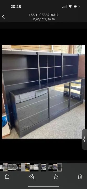 BALCÃO VITRINE E PRATELEIRA E COLMEIA MDF