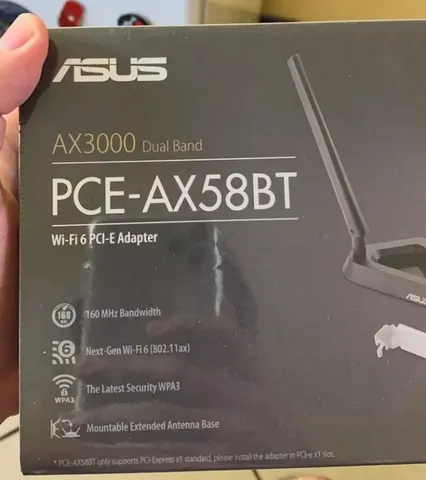 Placa Wifi 6 Asus Ax3000 Pce-ax58bt De Banda Dupla Bt 5.0