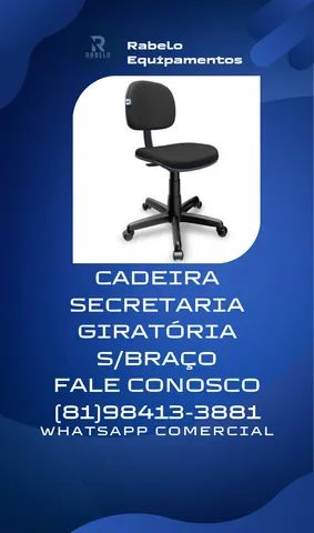 Cadeira secretaria giratória s/braço em até 5x sem juros no cartão 
