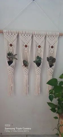Painel para plantas em macrame - Foto 3