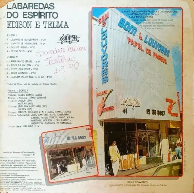 Lp Disco De Vinil Gospel Evangélico Edison E Telma - Labaredas do Espírito - Foto 2