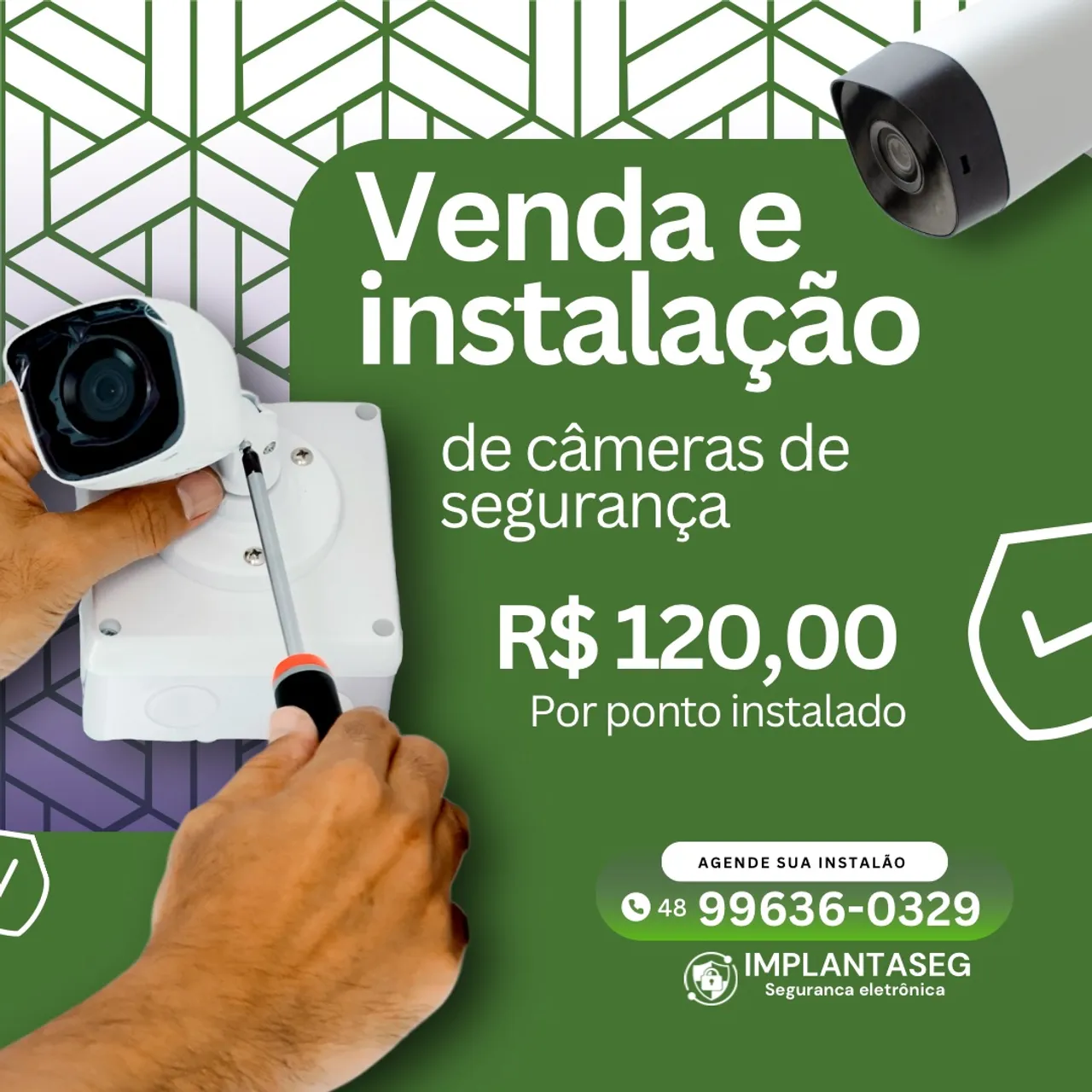 Venda e instalação de câmaras de segurança.