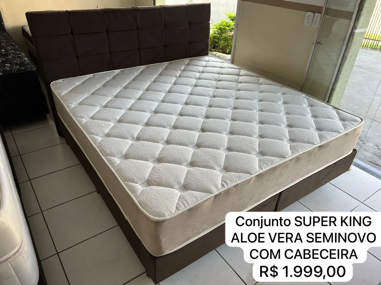 Conjunto Cama Box Super King Aloe Vera Seminovo