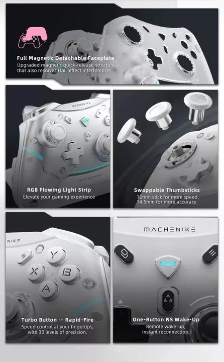 Controle MACHENIKE-G5Pro Max efeito hall, sem fio com doca de carregamento. *Lacrado* - Foto 2