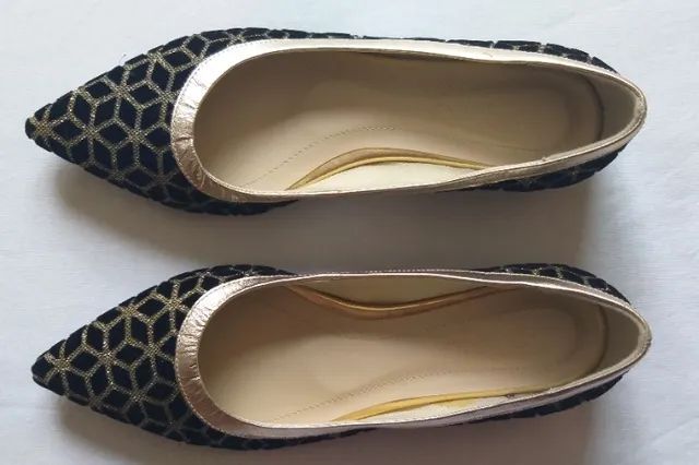 Sapatilhas feminina,  marca preciosa, rendadas e com brilho, nº 38, nunc - Foto 3