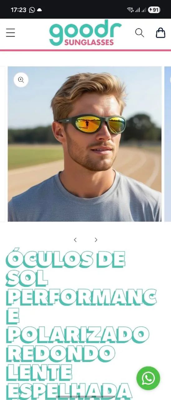 Óculos de Sol Espelhado Goodr Original - Foto 2