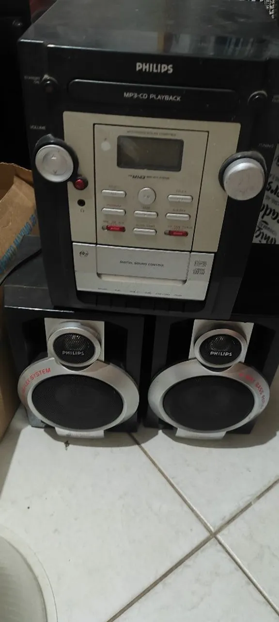 Som Philips com 2 Caixas Acústicas
